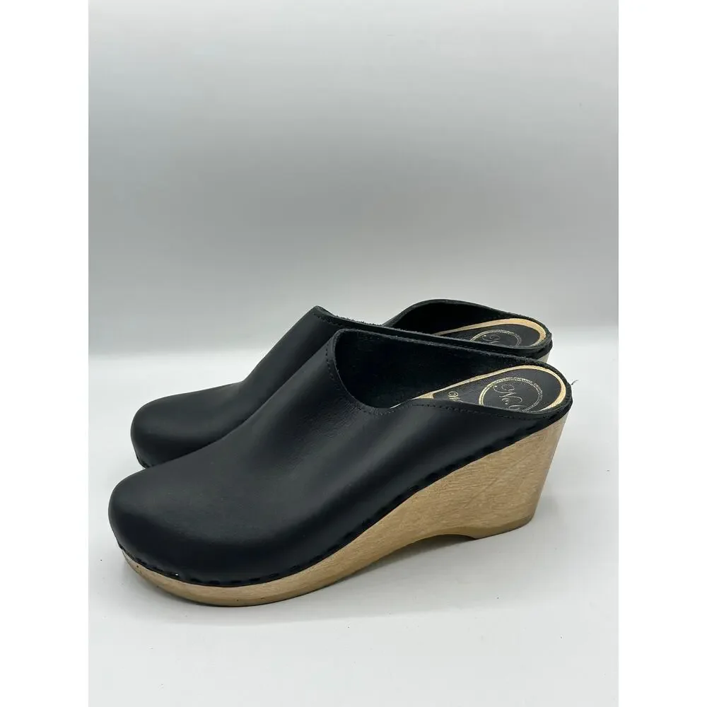 NO. 6 New School Clog on Wedge in Black Sz 40/US 9.5 $310